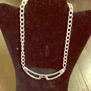 Silver necklace statement piece